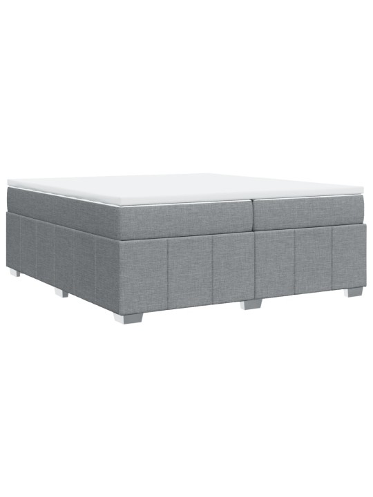 Box spring postel s matrací světle šedá 200 x 200 cm textil