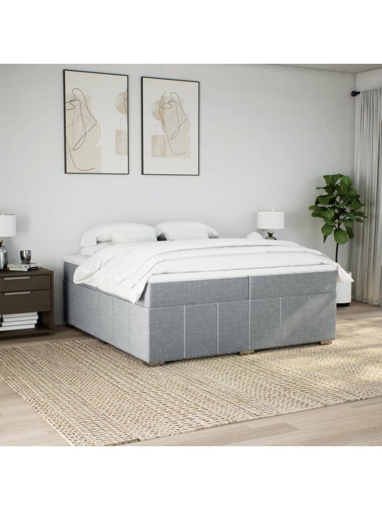 Box spring postel s matrací tmavě šedá 200x200 cm textil