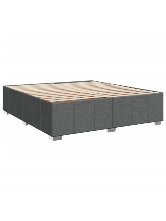 Box spring postel s matrací tmavě šedá 200x200 cm textil