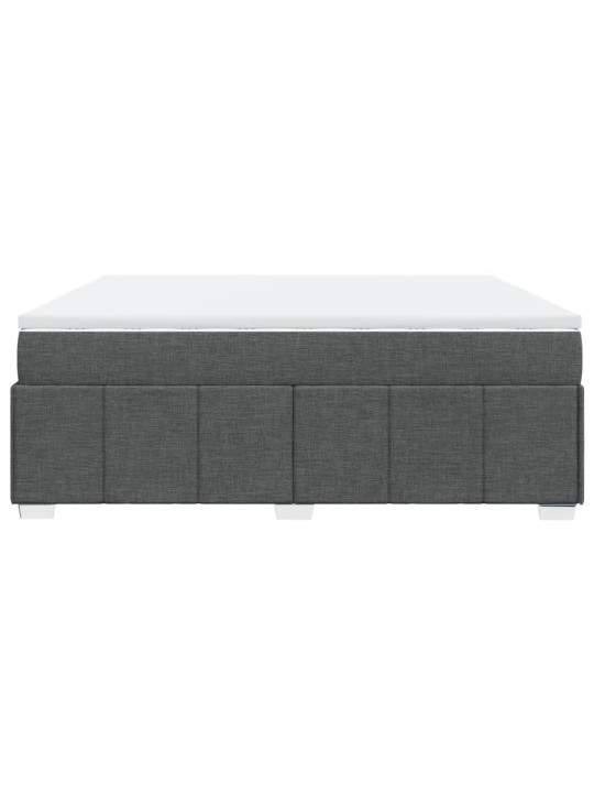 Box spring postel s matrací tmavě šedá 200x200 cm textil