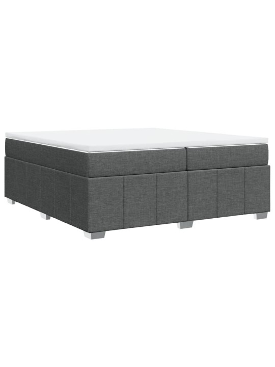 Box spring postel s matrací tmavě šedá 200x200 cm textil