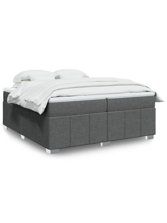 Box spring postel s matrací tmavě šedá 200x200 cm textil