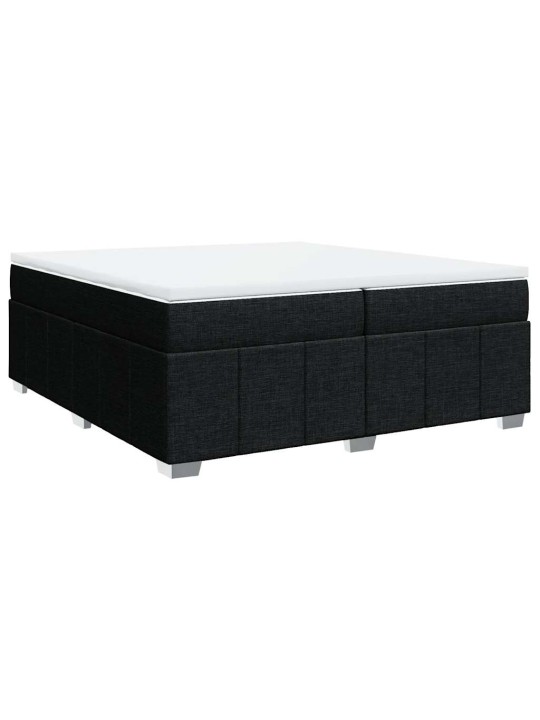Box spring postel s matrací černá 200x200 cm textil
