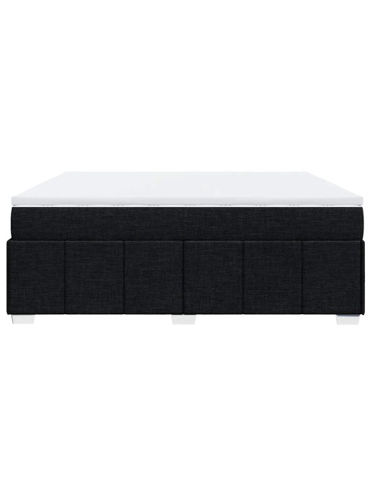Box spring postel s matrací černá 200x200 cm textil