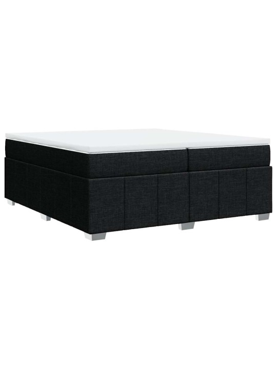 Box spring postel s matrací černá 200x200 cm textil
