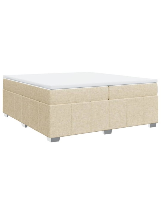 Box spring postel s matrací krémová 200x200 cm textil