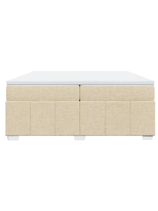 Box spring postel s matrací krémová 200x200 cm textil