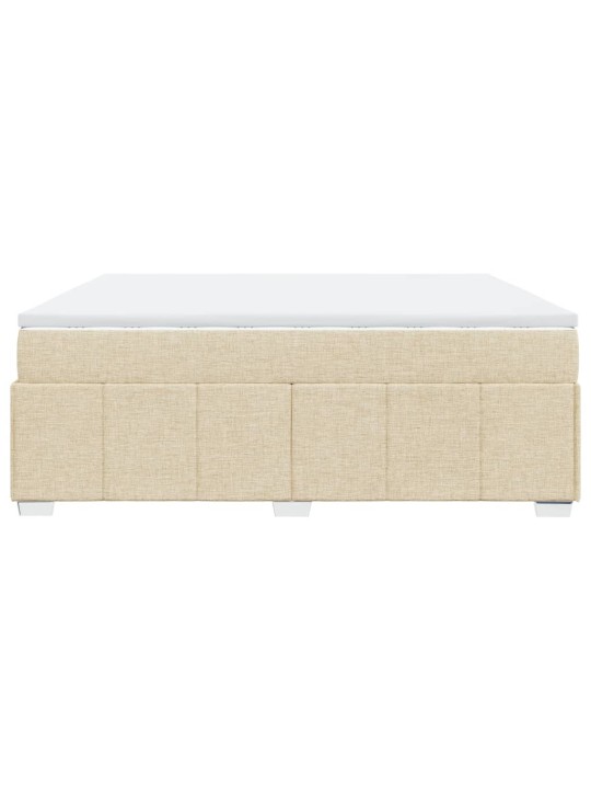 Box spring postel s matrací krémová 200x200 cm textil
