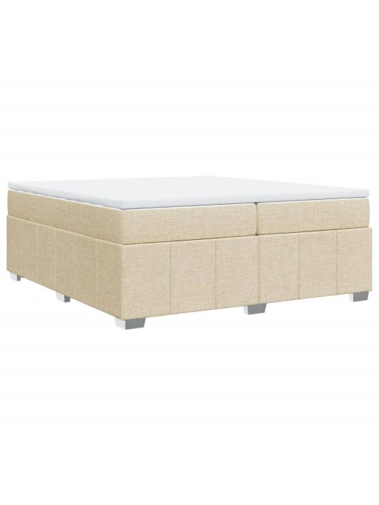 Box spring postel s matrací krémová 200x200 cm textil
