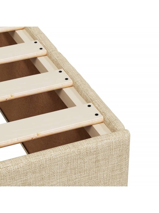 Box spring postel s matrací krémová 200x200 cm textil