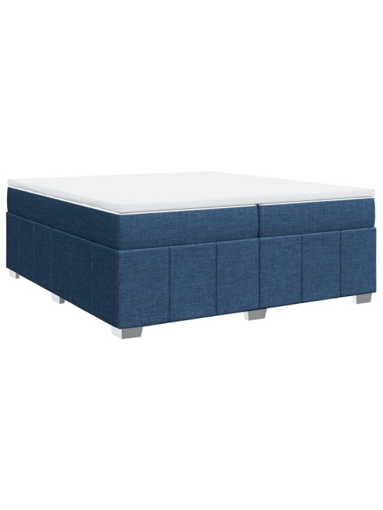 Box spring postel s matrací modrá 200x200 cm textil