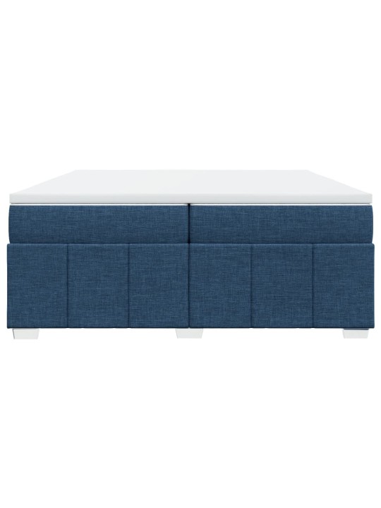 Box spring postel s matrací modrá 200x200 cm textil