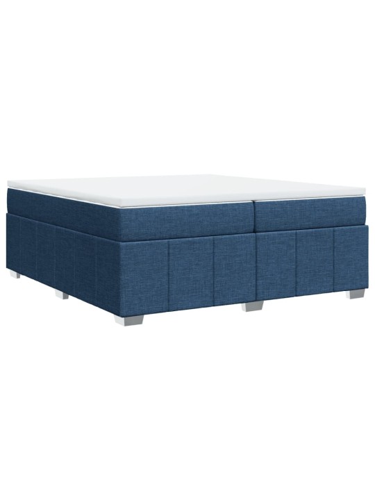 Box spring postel s matrací modrá 200x200 cm textil