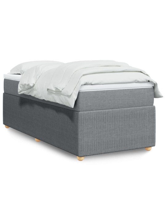 Box spring postel s matrací světle šedá 80 x 200 cm textil