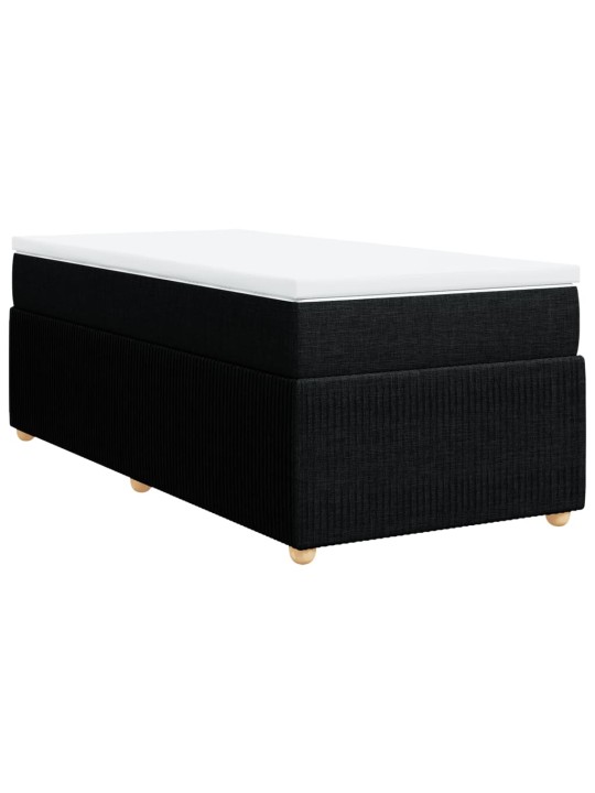 Box spring postel s matrací černá 80 x 200 cm textil
