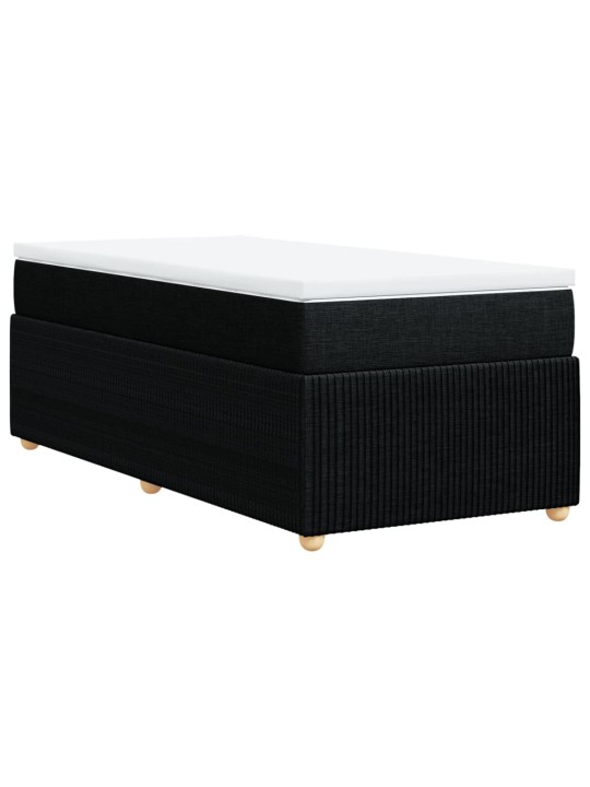Box spring postel s matrací černá 80 x 200 cm textil