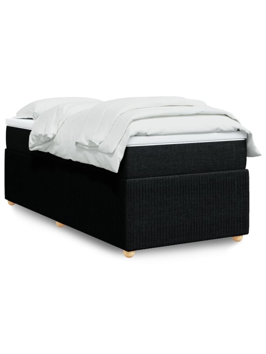 Box spring postel s matrací černá 80 x 200 cm textil
