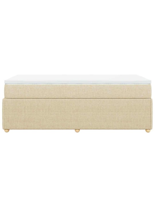 Box spring postel s matrací krémová 80 x 200 cm textil