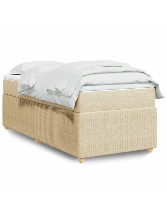Box spring postel s matrací krémová 80 x 200 cm textil