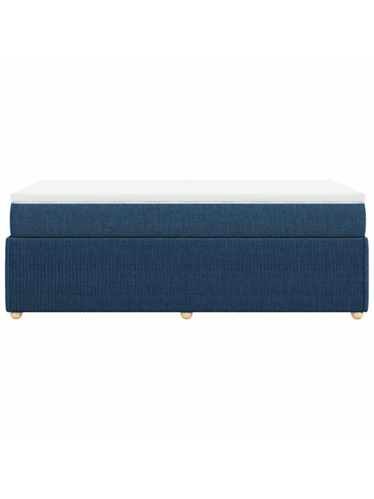 Box spring postel s matrací modrá 80x200 cm textil