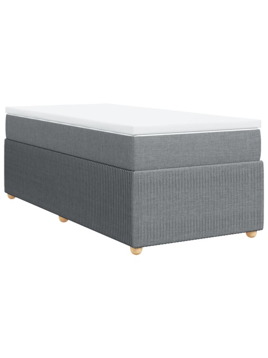 Box spring postel s matrací světle šedá 90x190 cm textil