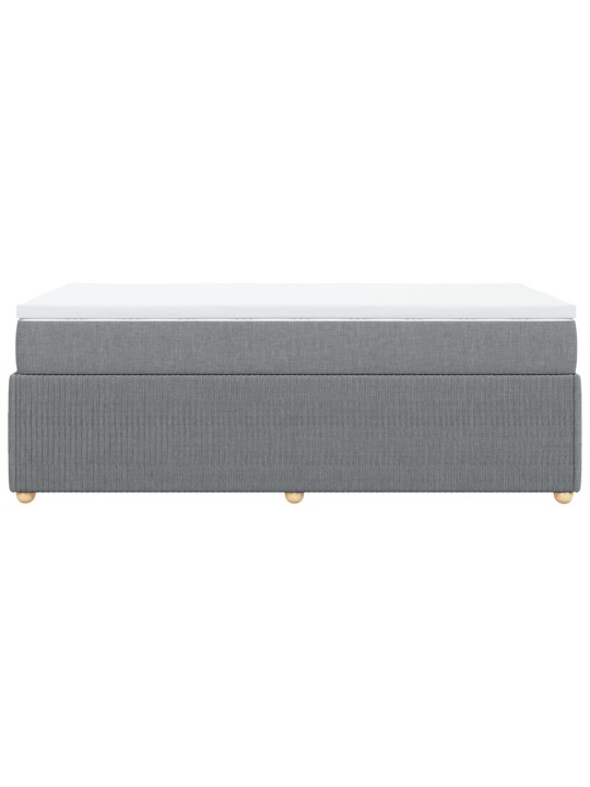 Box spring postel s matrací světle šedá 90x190 cm textil