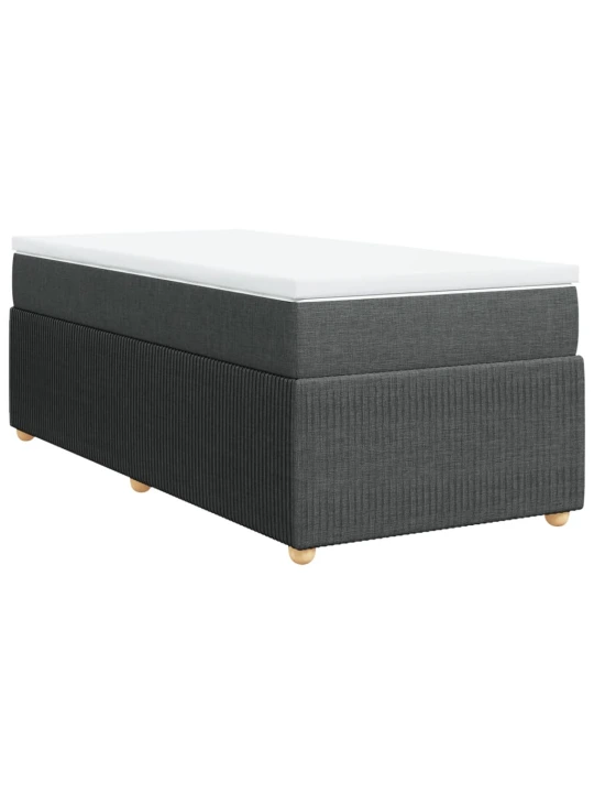 Box spring postel s matrací tmavě šedá 90x190 cm textil