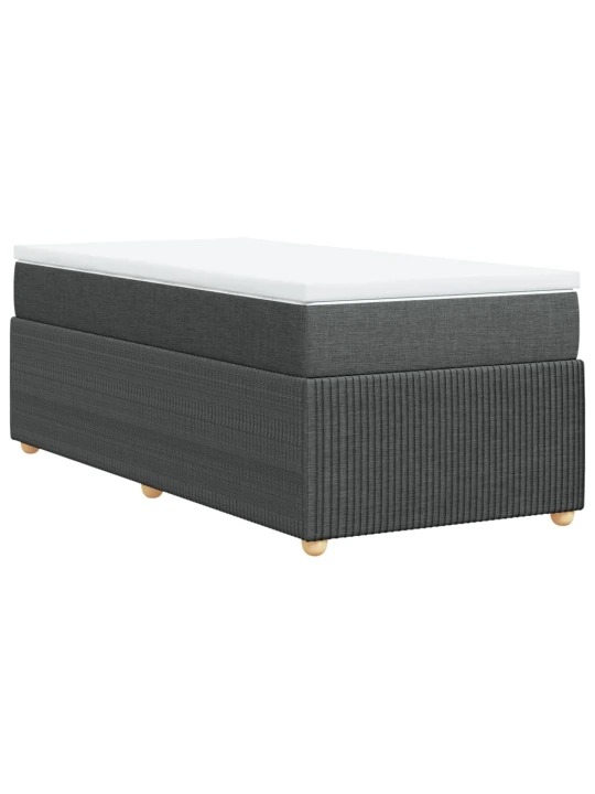 Box spring postel s matrací tmavě šedá 90x190 cm textil