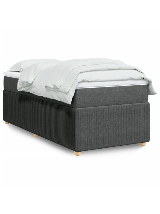 Box spring postel s matrací tmavě šedá 90x190 cm textil