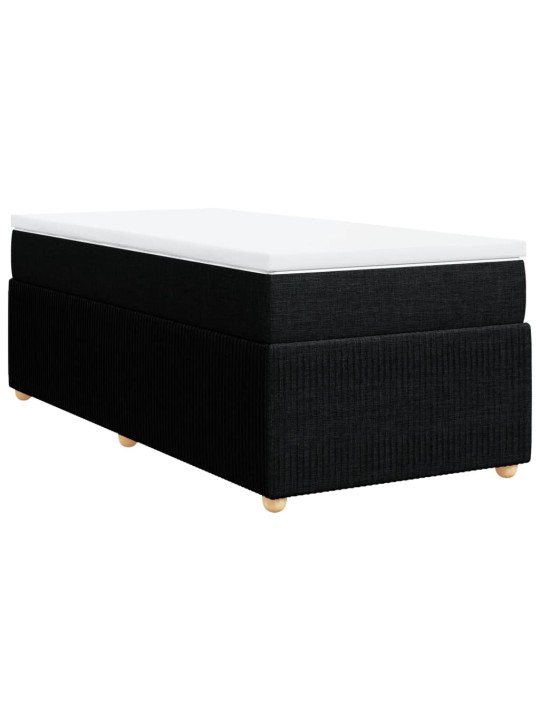 Box spring postel s matrací černá 90x190 cm textil