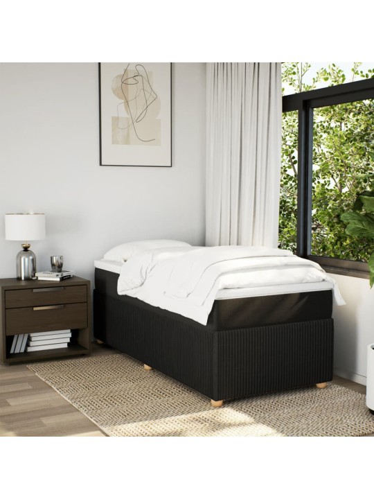 Box spring postel s matrací černá 90x190 cm textil