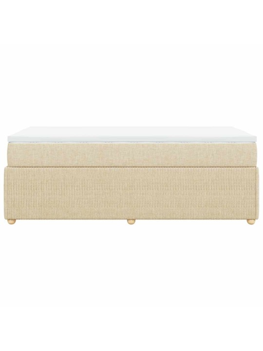 Box spring postel s matrací krémová 90x190 cm textil