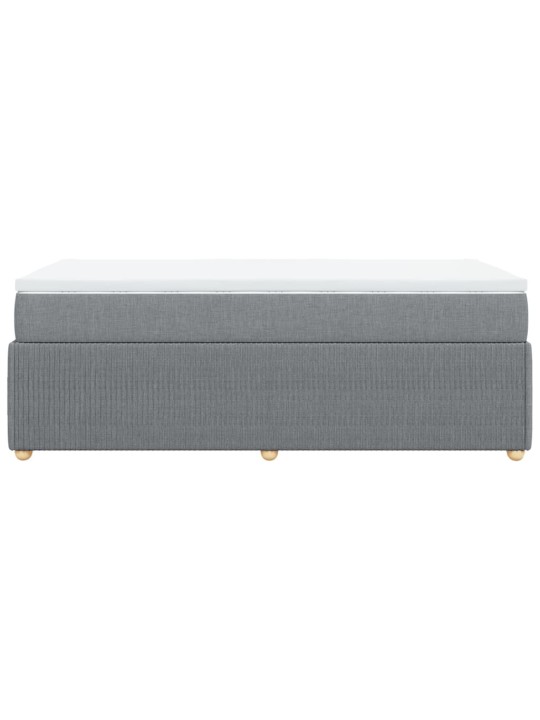 Box spring postel s matrací světle šedá 90x200 cm textil
