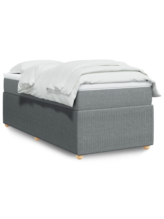 Box spring postel s matrací světle šedá 90x200 cm textil