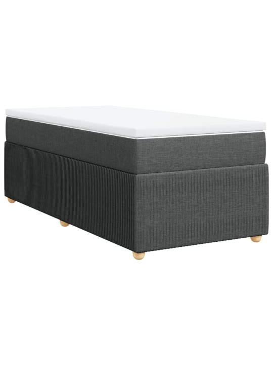 Box spring postel s matrací tmavě šedá 90x200 cm textil