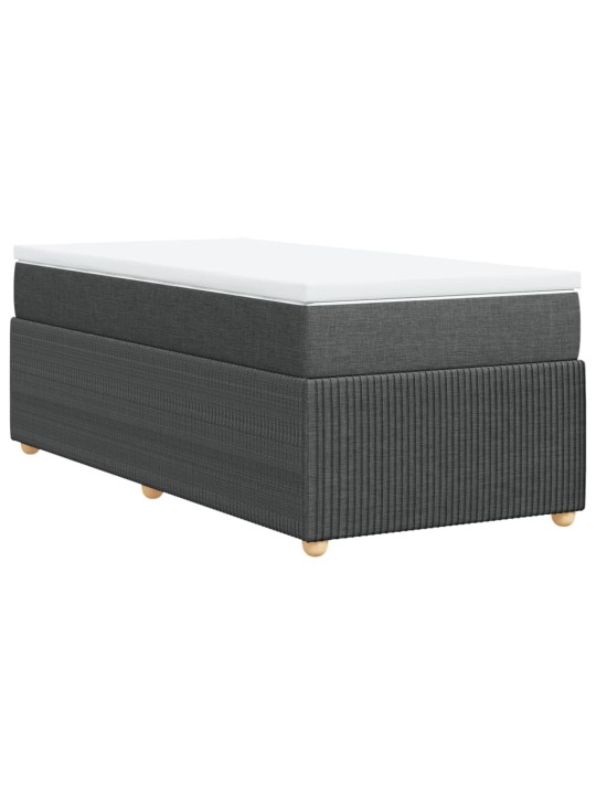 Box spring postel s matrací tmavě šedá 90x200 cm textil