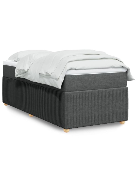 Box spring postel s matrací tmavě šedá 90x200 cm textil