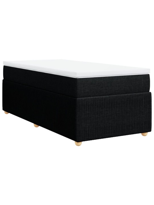 Box spring postel s matrací černá 90x200 cm textil