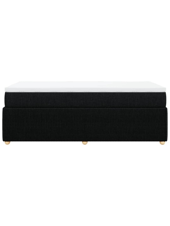 Box spring postel s matrací černá 90x200 cm textil