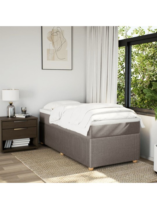 Box spring postel s matrací taupe 90x200 cm textil