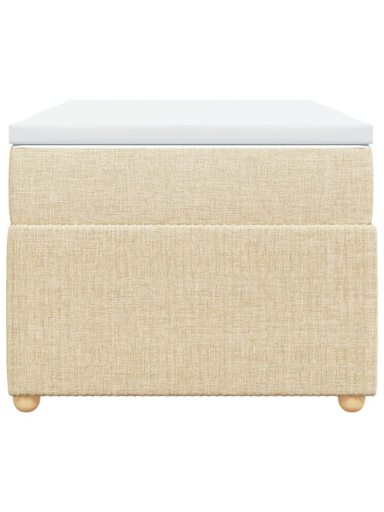 Box spring postel s matrací krémová 90x200 cm textil