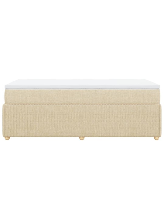 Box spring postel s matrací krémová 90x200 cm textil