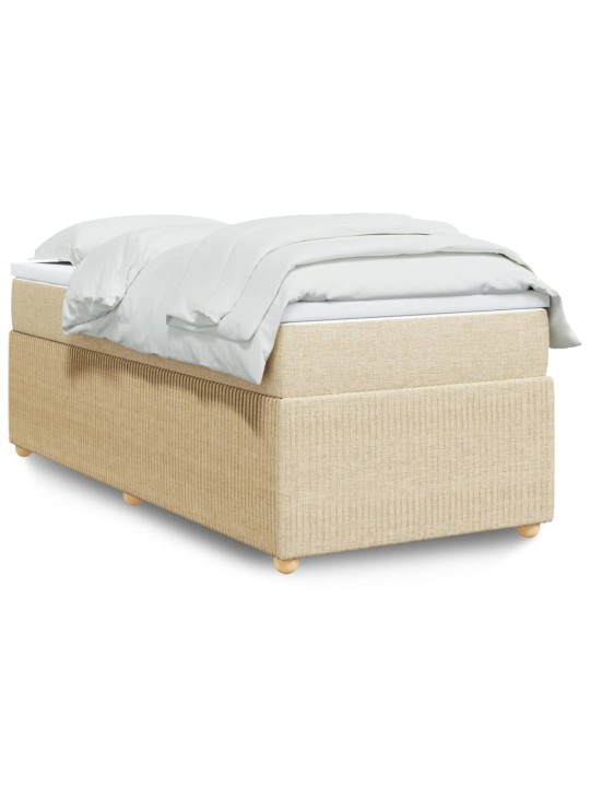 Box spring postel s matrací krémová 90x200 cm textil