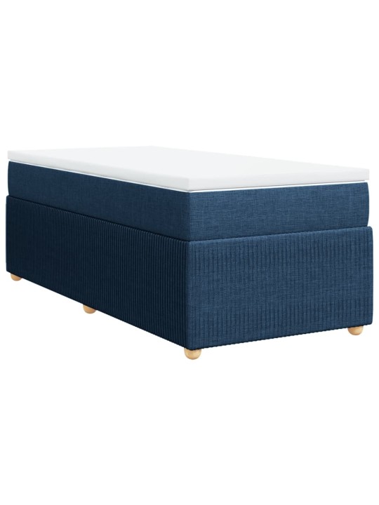 Box spring postel s matrací modrá 90x200 cm textil