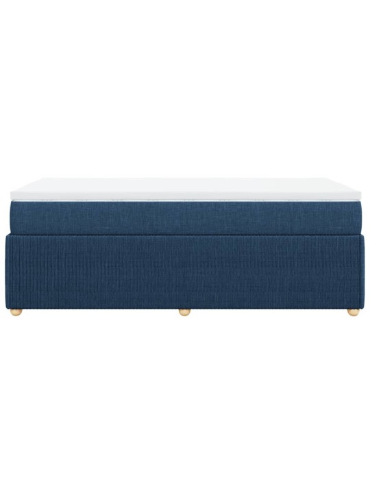 Box spring postel s matrací modrá 90x200 cm textil