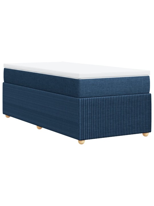 Box spring postel s matrací modrá 90x200 cm textil