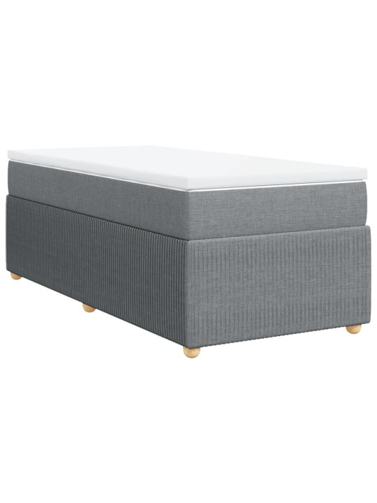 Box spring postel s matrací světle šedý 100 x 200 cm textil