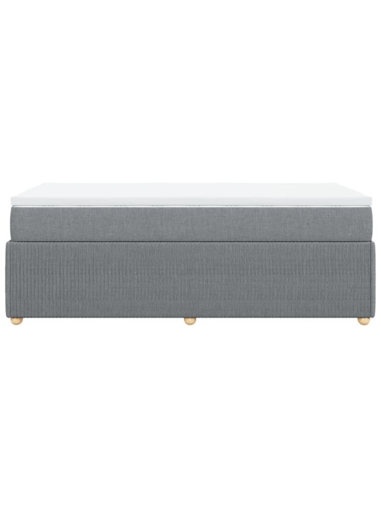 Box spring postel s matrací světle šedý 100 x 200 cm textil