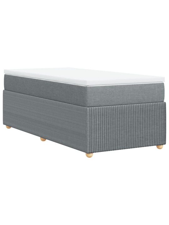 Box spring postel s matrací světle šedý 100 x 200 cm textil