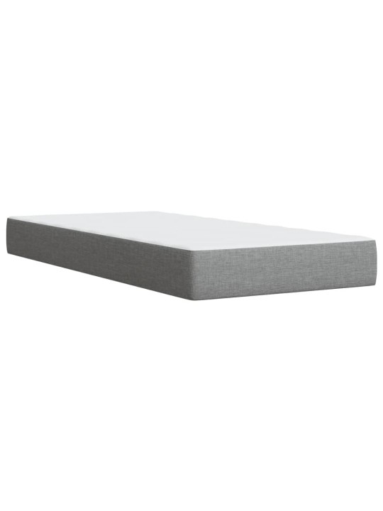 Box spring postel s matrací světle šedý 100 x 200 cm textil